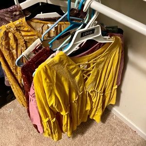 Lot of 7 Junior Trendy Tops Blouses